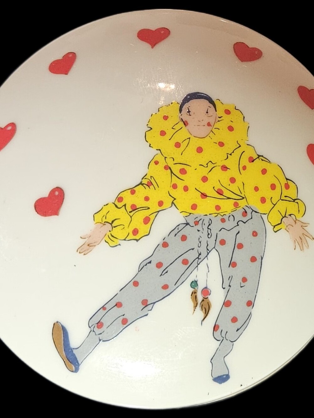 Vintage Clown Decorative Trinket Box - Yellow, Gray, Red